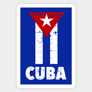 Cuban flag - Bandera de cuba - vintage grunge design Magnet